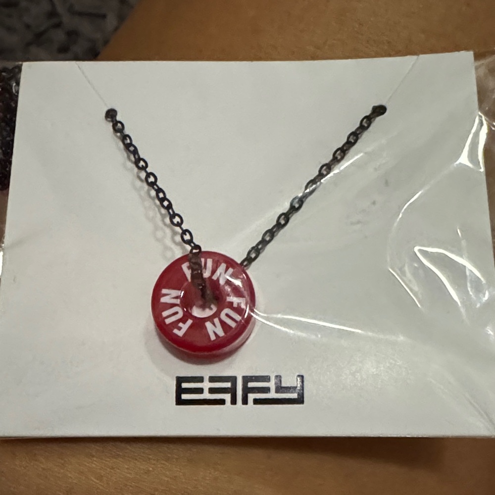 Effy Red 'FUN' Pendant Necklace with Black Chain